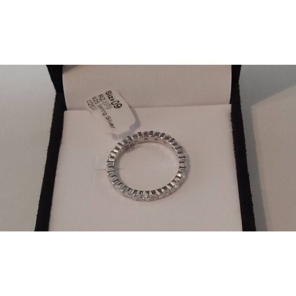 2.5 Ct. Round Diamond Simulant & Bar Eternity Band Ring Sz 7~925 Sterling Silver - Picture 3 of 4